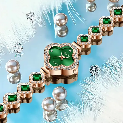 Royelle Emerald Luxe Watch – Rose Gold Elegance