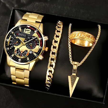Royal Gold Master Set – Watch, Bracelet & Ring