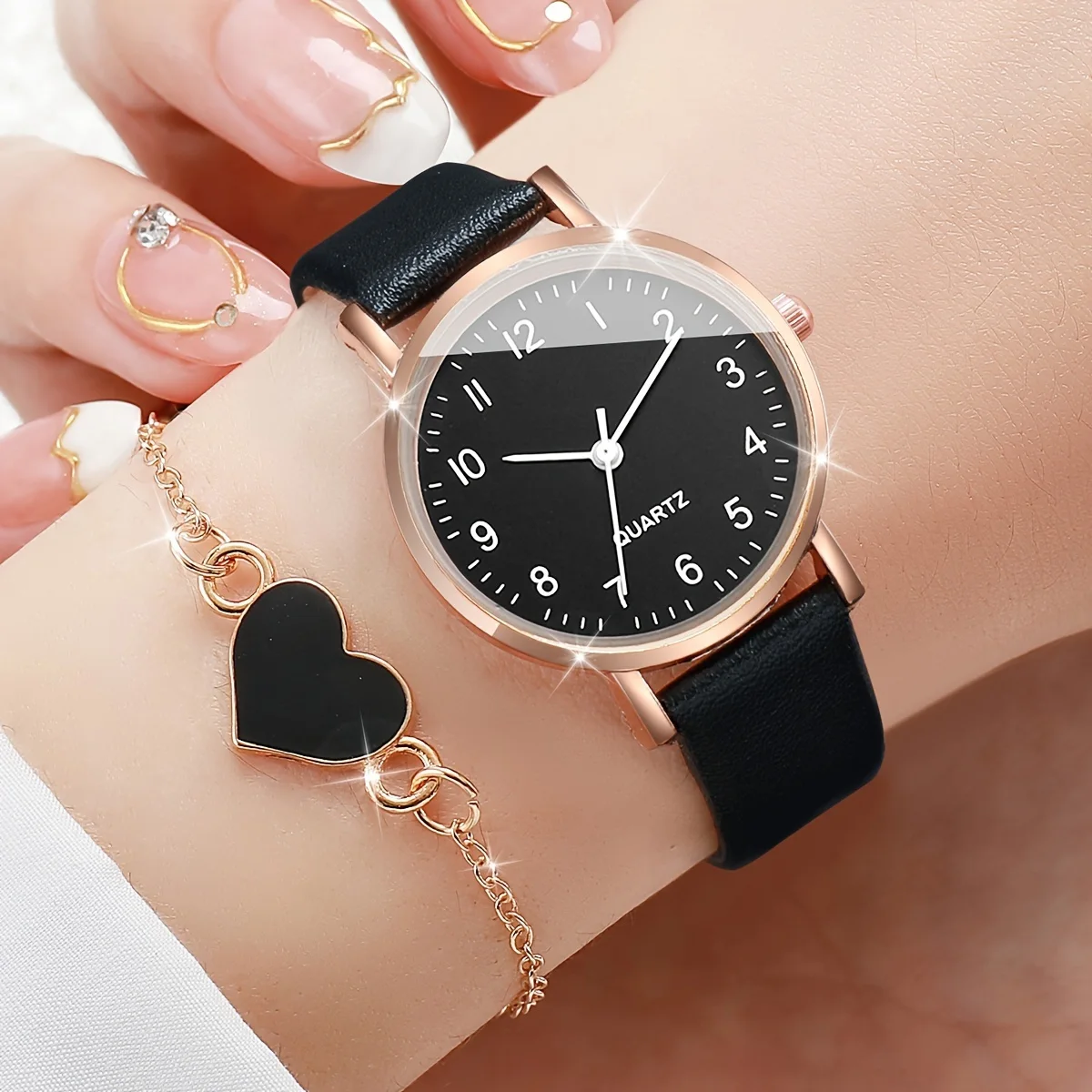 BIANCA — Black & White Watch Set, 4 Pieces of Pure Elegance