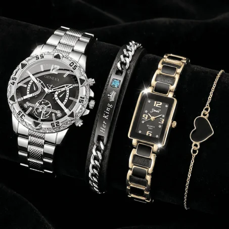 Timeless Love Couple Watch Set – Elegant Matching Watches & Bracelets