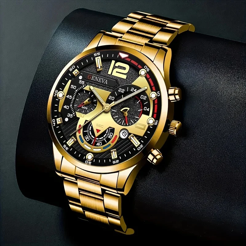 Royal Golden Prestige Set – Watch, Bracelet, Ring & Necklace