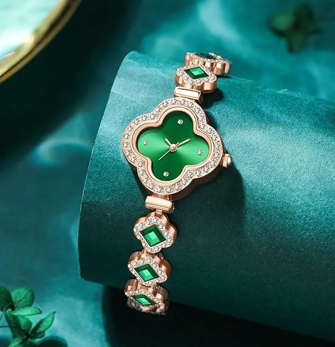 Royelle Emerald Luxe Watch – Rose Gold Elegance