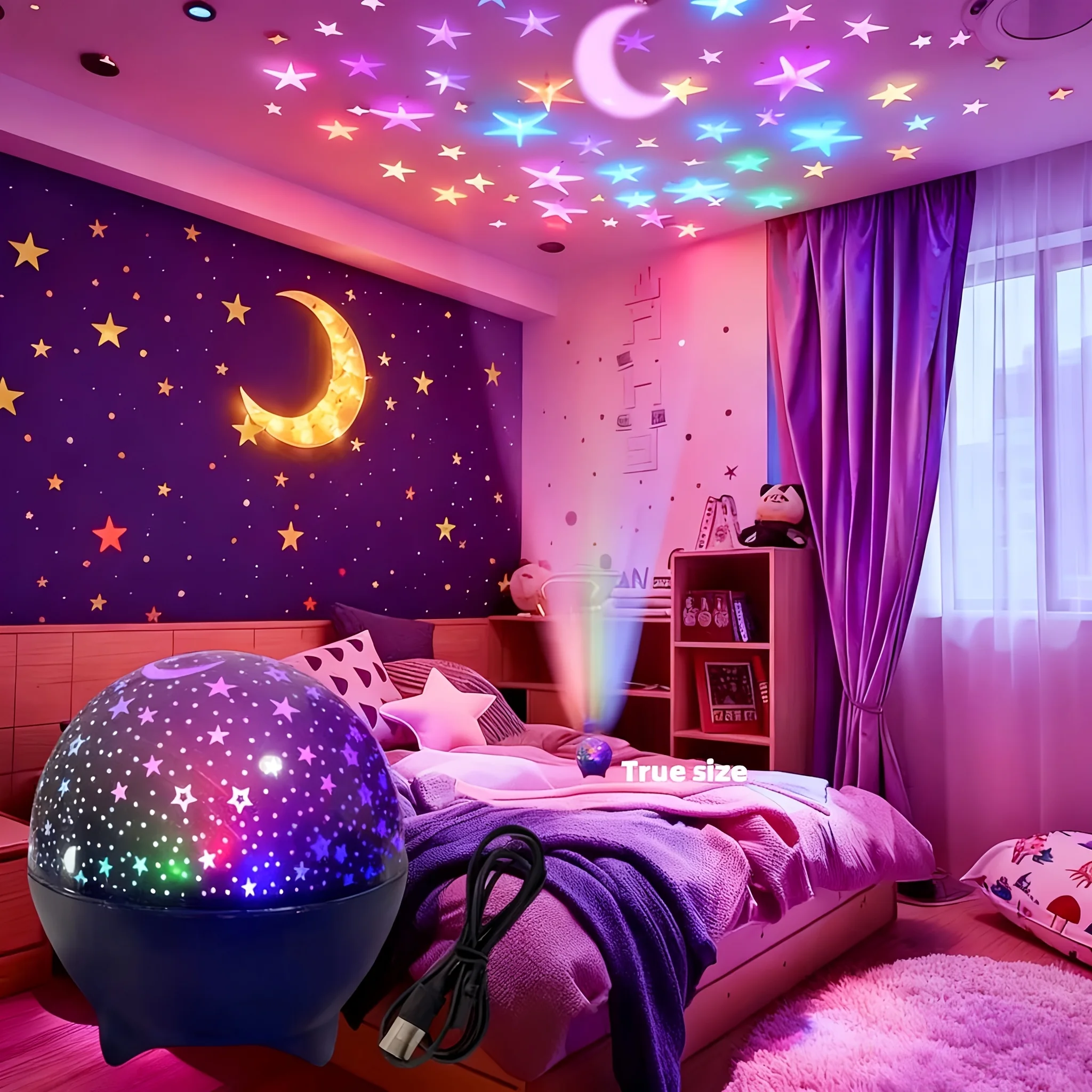 RGB Starry Night Galaxy Projector – Magical Sky Light with Sound Activation