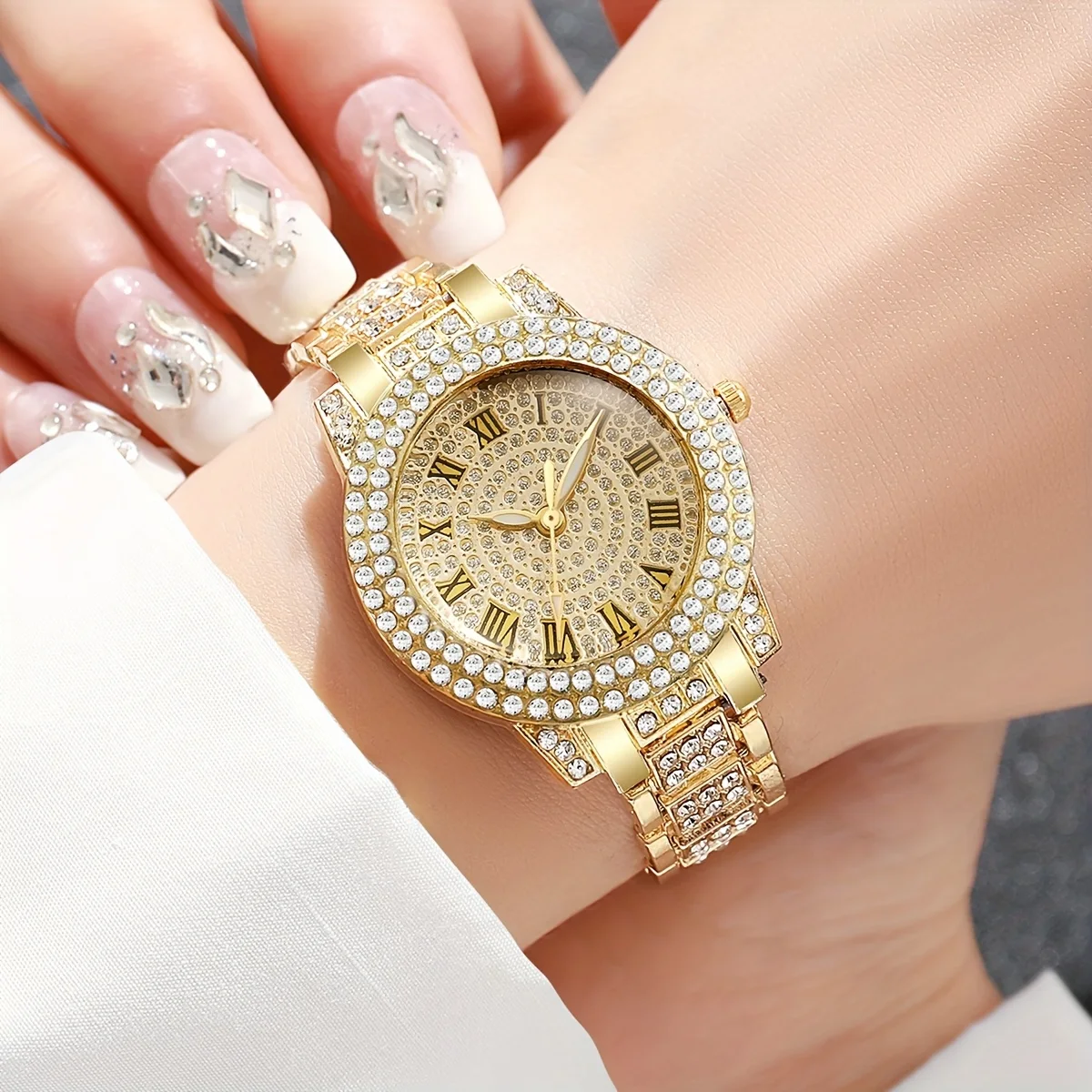 CRISTAL — Diamond-Studded Watch & Jewellery Set · 4 Pieces of Pure Brilliance