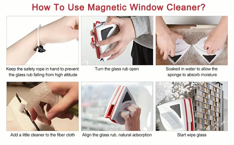 Double-Sided Magnetic Window Cleaner – Clean Both Sides in One Swipe