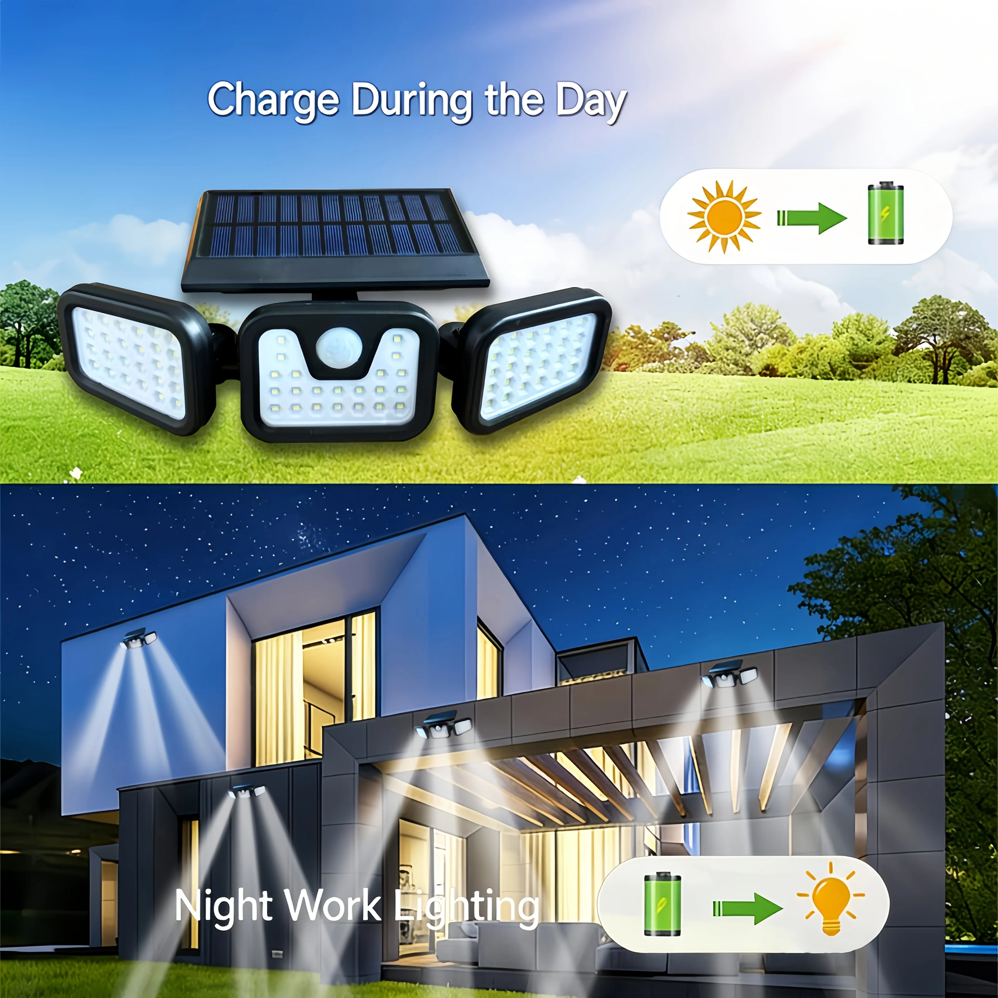 Arit Solar Motion Security Light – 198 LED Ultra-Bright Outdoor Protection