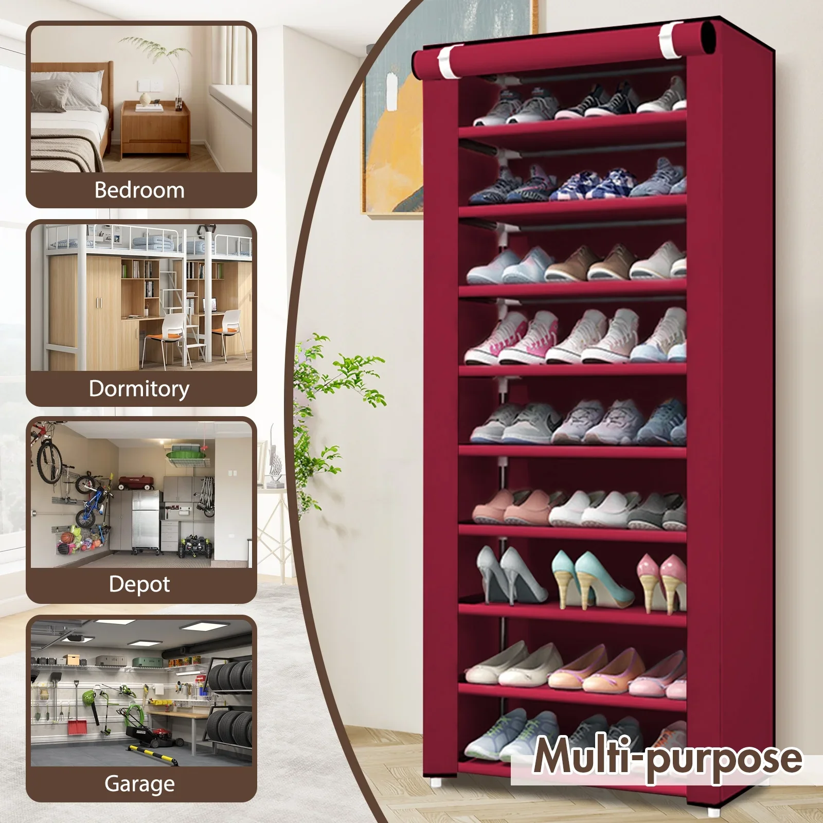 10-Tier Mega Shoe Organizer – Space-Saving, Dust-Proof & Built to Last