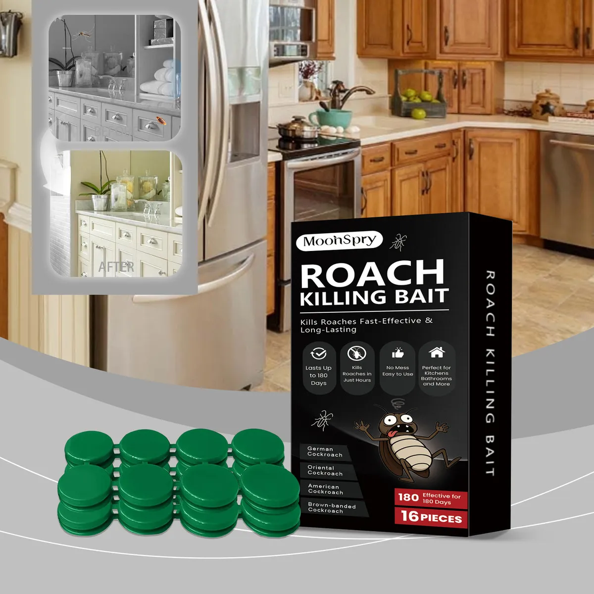 Ultimate Roach Defense™ – 16-Piece Long-Lasting Bait Set