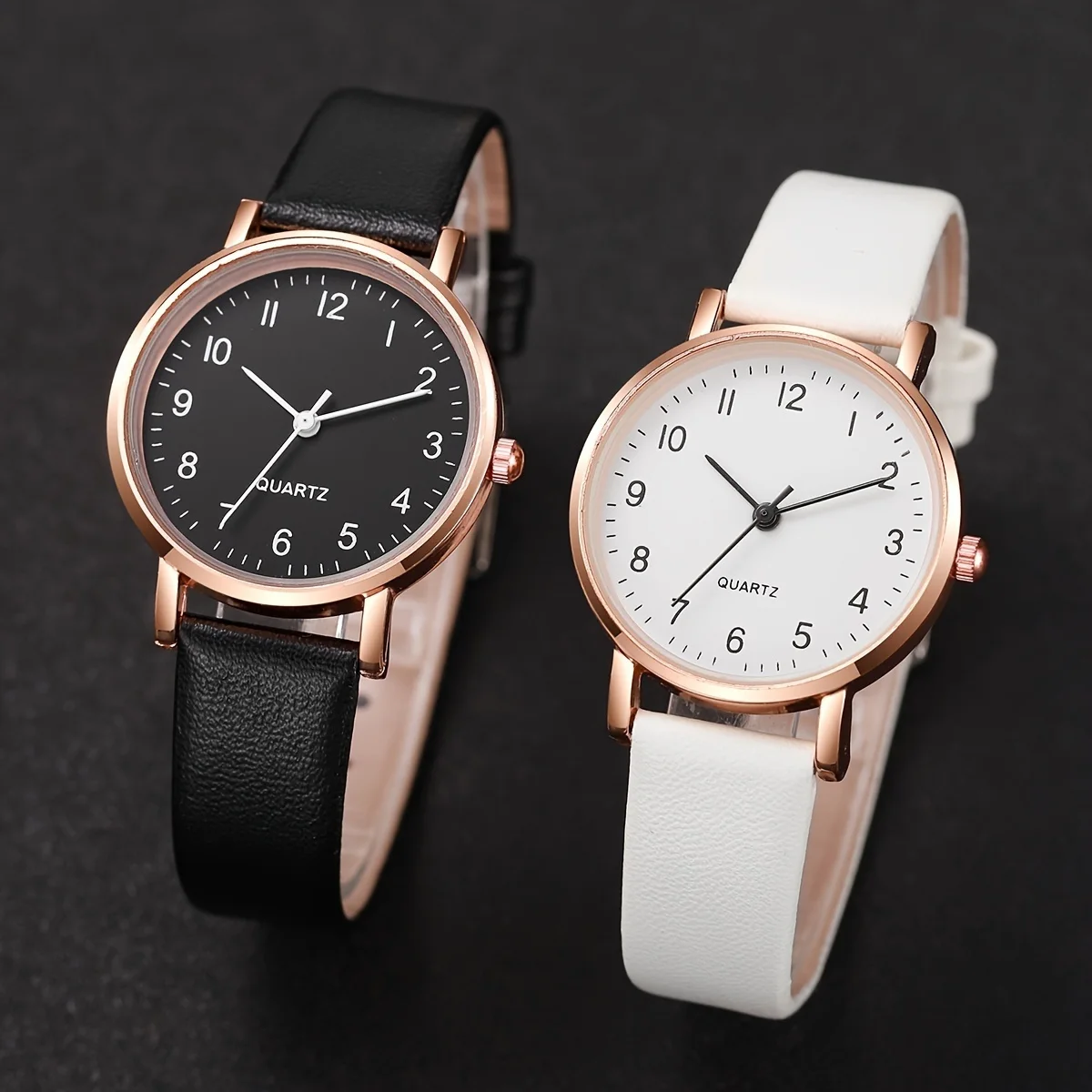 BIANCA — Black & White Watch Set, 4 Pieces of Pure Elegance