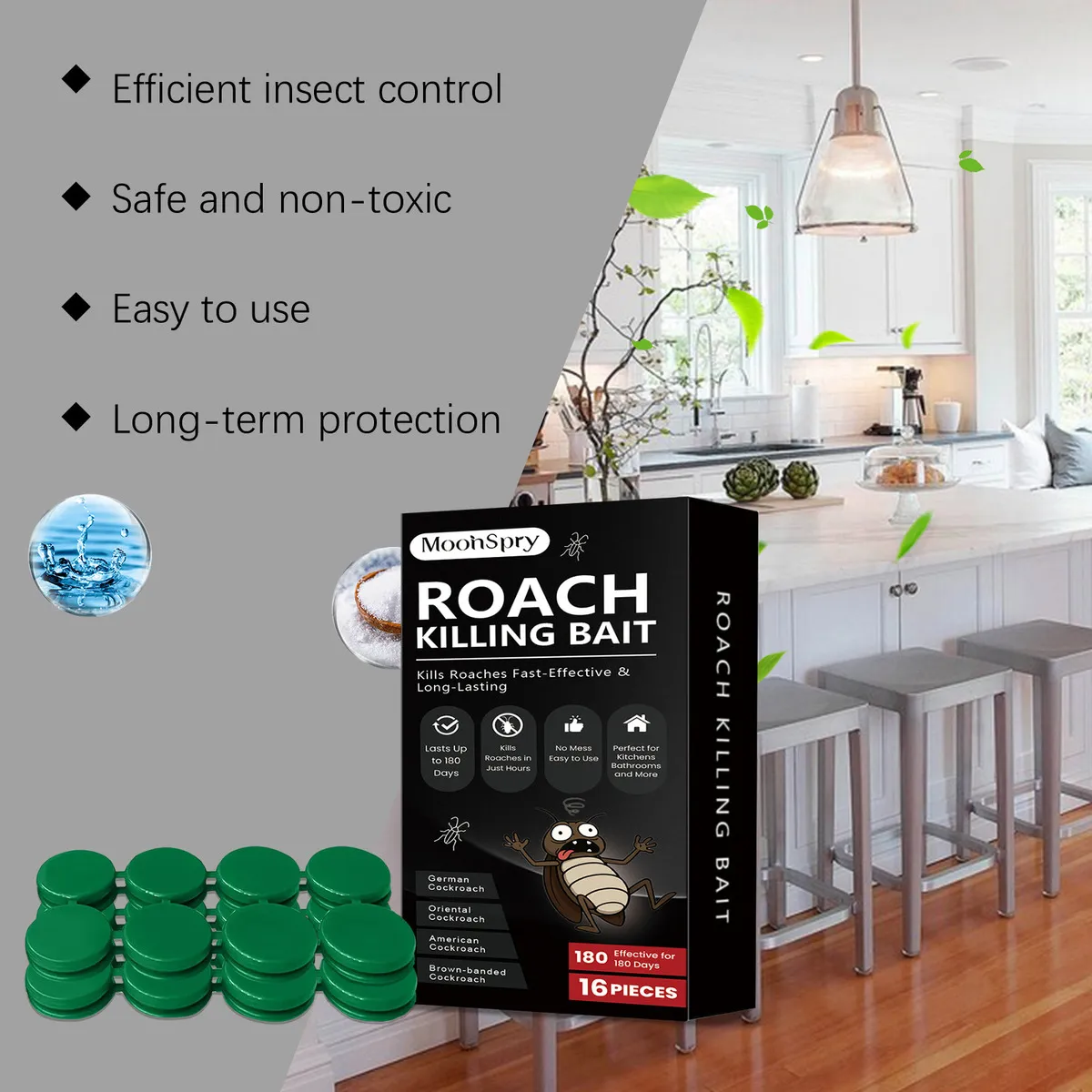 Ultimate Roach Defense™ – 16-Piece Long-Lasting Bait Set