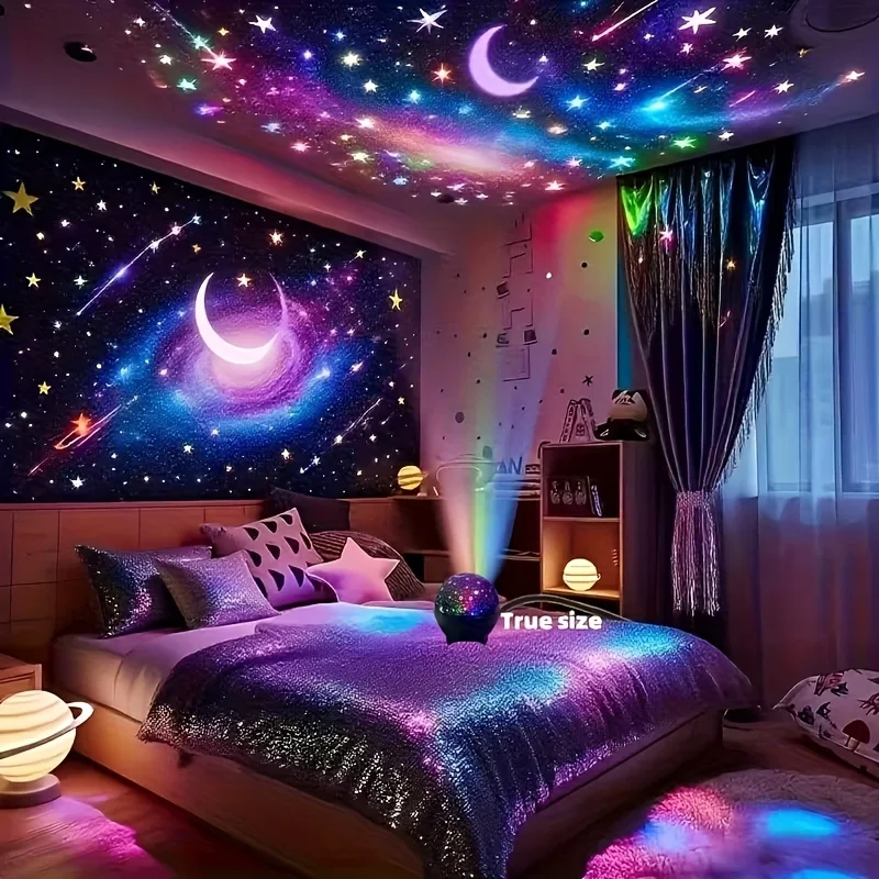 RGB Starry Night Galaxy Projector – Magical Sky Light with Sound Activation