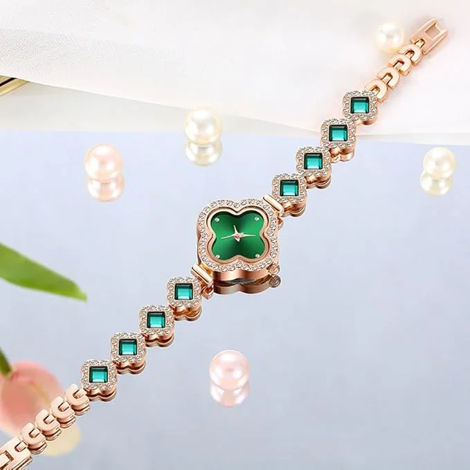 Royelle Emerald Luxe Watch – Rose Gold Elegance