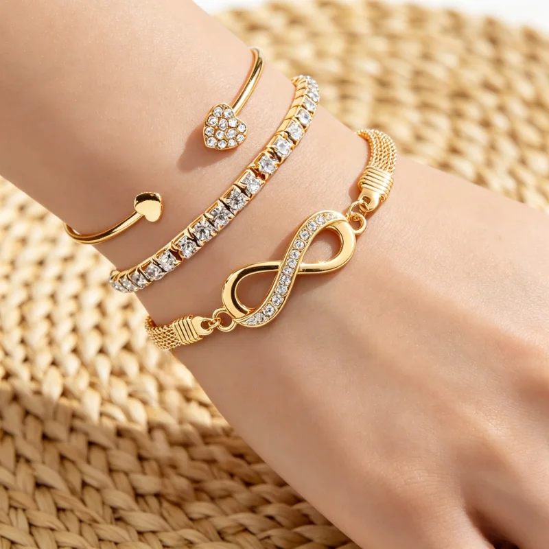 INFINÉE — 4-Piece Golden Watch & Jewellery Set · Because She Deserves Forever