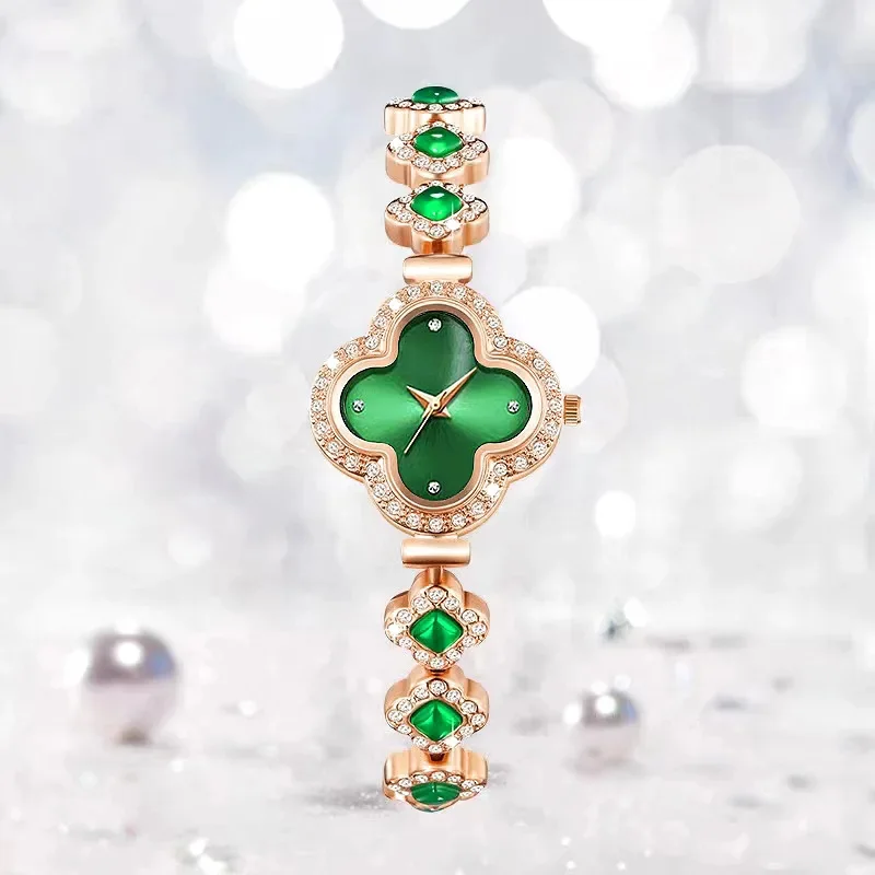Royelle Emerald Luxe Watch – Rose Gold Elegance