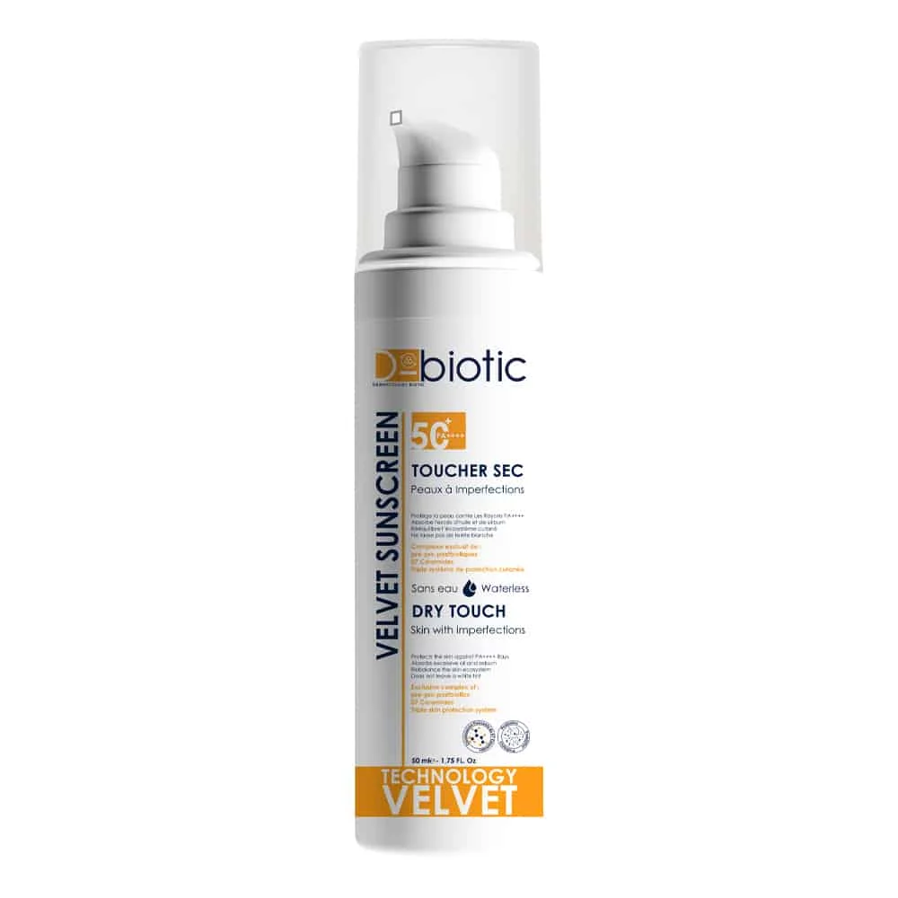 D-BIOTIC, velvet sunscreen toucher sec sans eau