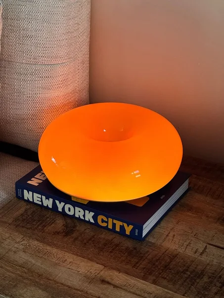 مصباح حائط وطاولة 2 في 1، بتصميم نورديك، ديكور منزلي بإضاءة LED، تصميم دونات