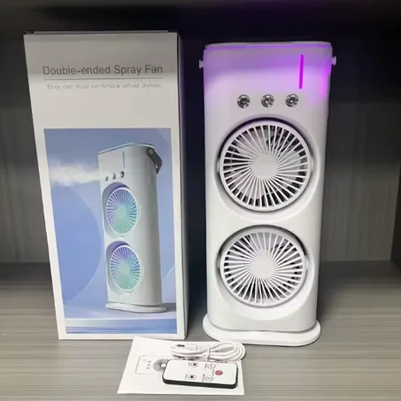 🌬️ LED مروحة مكتبية محمولة مع إضاءة💡❄️