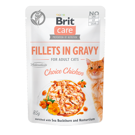 Brit care pouchons  chicken filets in gravy adult cat