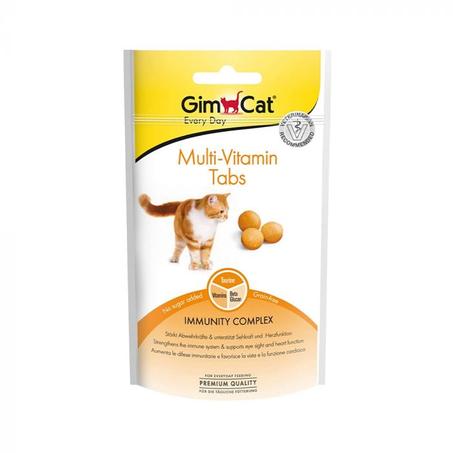 مكمل غذائي بالفيتامينات الأساسية  GimCat Multi-Vitamin Tabs For Cat, 40g