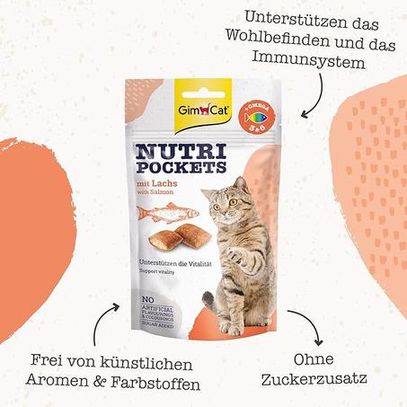 Crunchy Gim Cat salmon pour Friandises pour  chats 60g