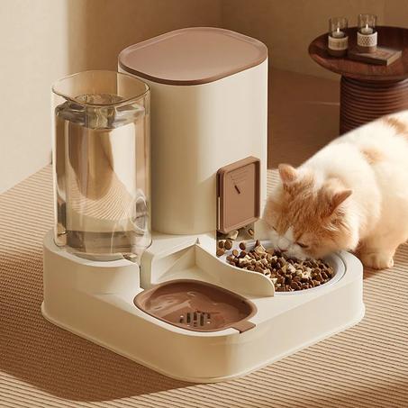 Distributeur d'eau et de croquettes pour chats chiens