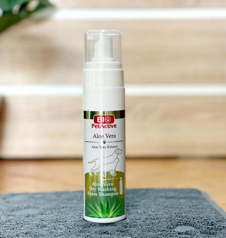 شامبو جاف للقطط و الكلاب بالصبار-Cat Dog Dry Shampoo Aloe Vera Bio PetActive Shampoing mousse Chats/chiens