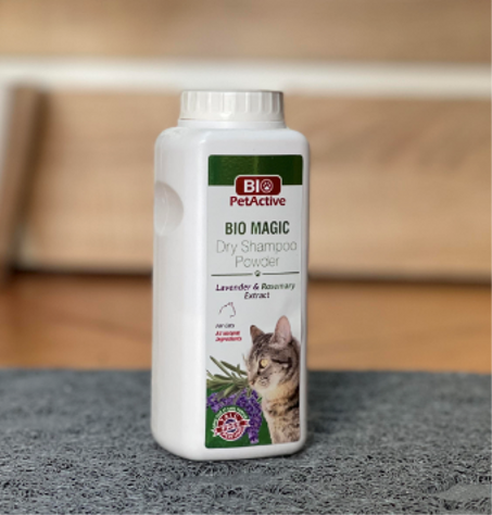 شامبو بودرة للقطط بمستخلصات الخزامى - Bio PetActive Bio Magic Dry Shampoo Powder - Pour nettoyage à sec-Bio Magic Shampooing sec en poudre pour chats
