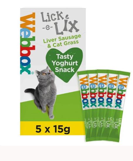 Lick e Lix 5 pcs Creamy snack with Liver and Cat Grass Webbox