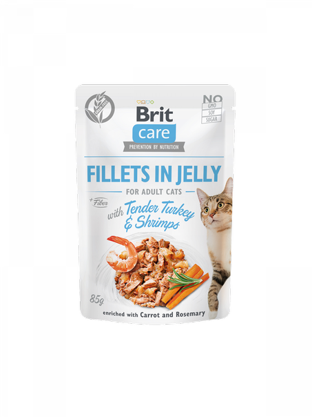 Brit Care Cat Pouch Tender Turkey & Shrimps in Jelly