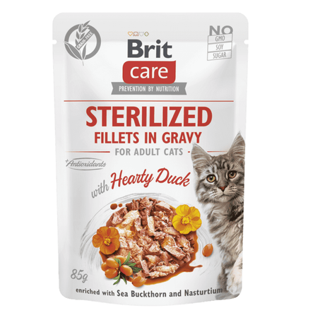 Brit Care Cat Sterilized Fillets in Jelly with Hearty Duck 85 g