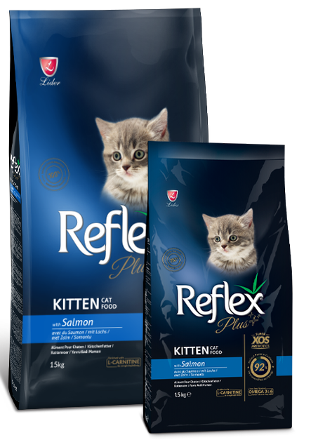 Reflex plux kittens with salmon 15kg croquettes pour chatons -  chats juniors au saumon