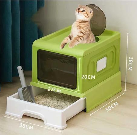 Bac à litière fermé pour chat صندوق الفضلات للقطط