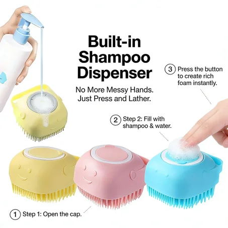 Brosse de toilettage 2in1 Brosse de shampoing et brosse de massage