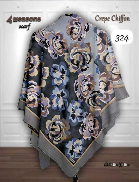 فولار ماليزي كريب شيفون وطباعة ديجيتال 100% أصلي