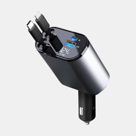 شاحن سيارة قابل للسحب 4 في 1