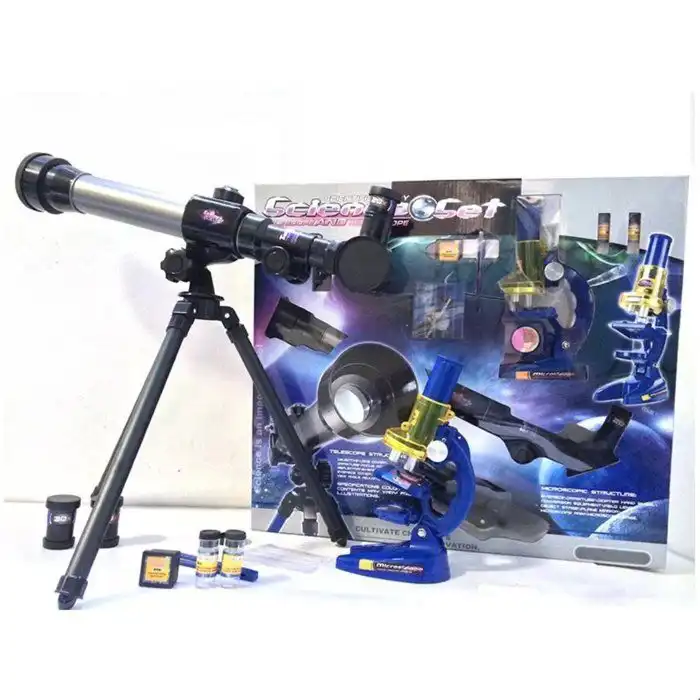 Coffret Scientifique 2 en 1 – Télescope & Microscope pour Enfants – Kit Éducatif d’Observation