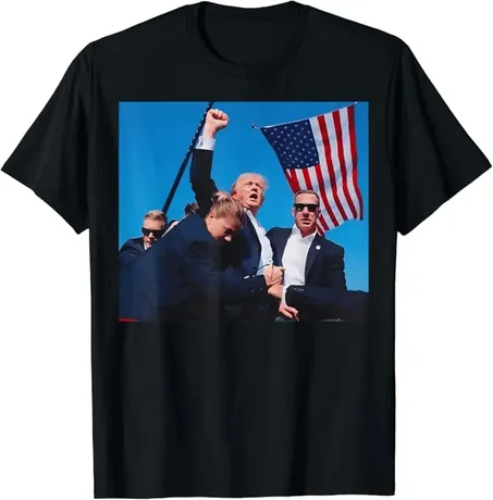Trump 2024 "Fight Fist" Shooting Shirt – Pro-Trump Campaign T-Shirt for Supporters, "Take America Back" Tee, Perfect Patriotic Gift