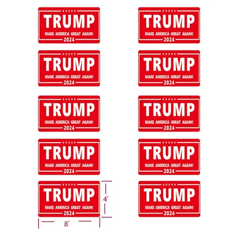 10-Pack Trump 2024 Car Stickers – 8x4 Inch "Make America Great Again" Bumper Decals, Bold Trump Letters for Cars & Trucks