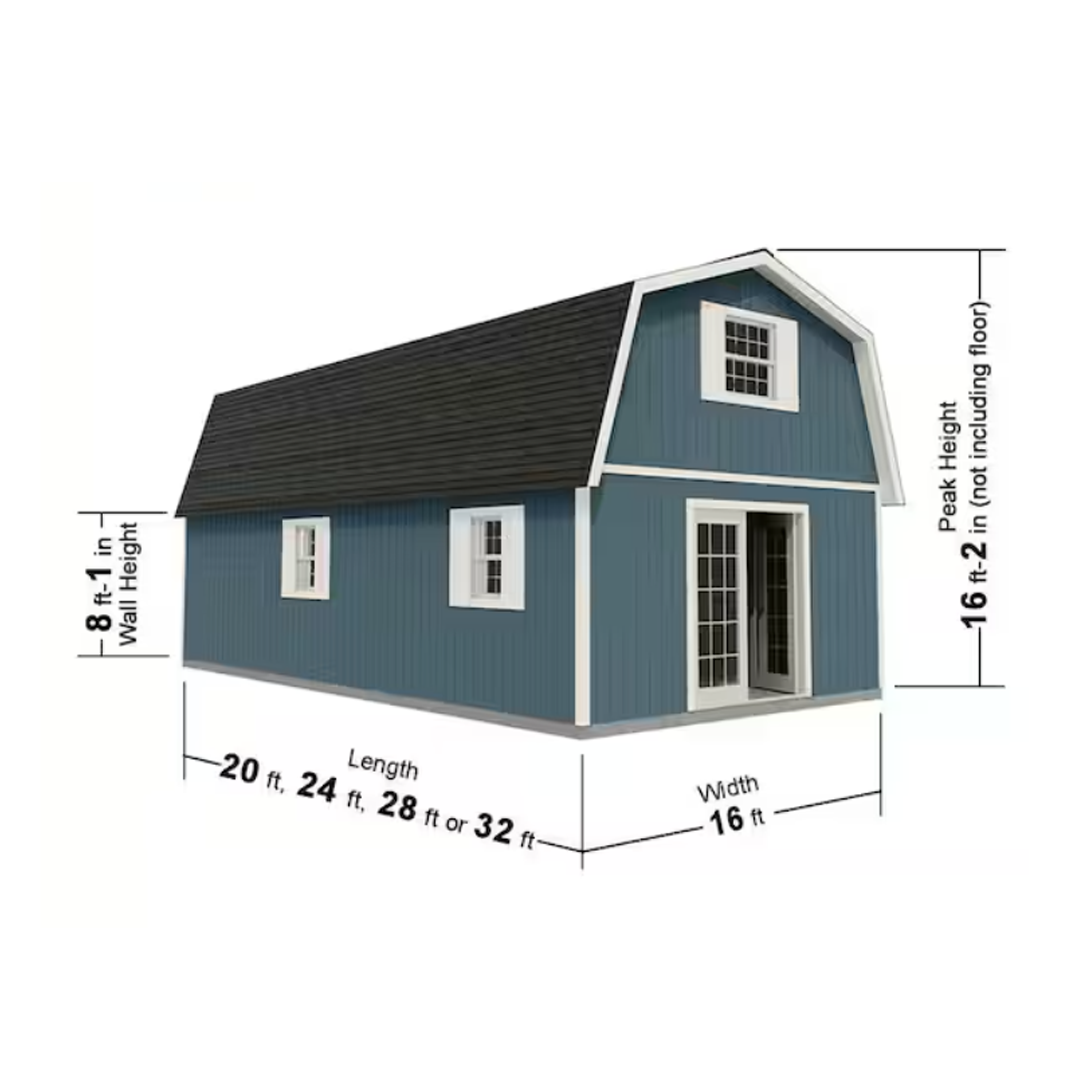 Best Barns Handcrafted Homestead XL 16 ft. x 24 ft. Two-Story Wood Barn Kit with Loft (Staircase Included)