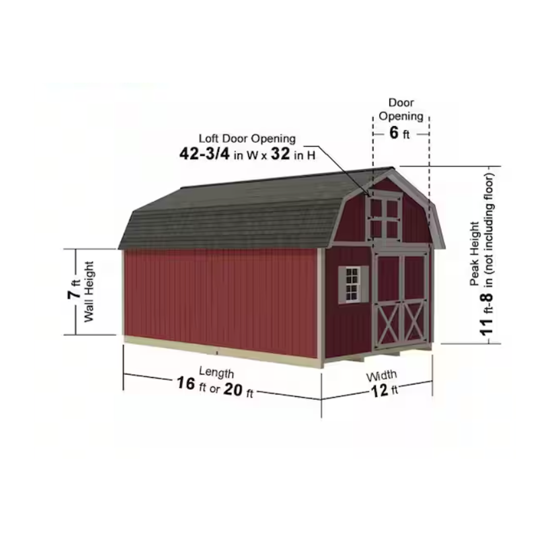 Best Barns Handcrafted Homestead 12 ft. x 20 ft. Wood Barn Kit with Loft and Fortress Floor