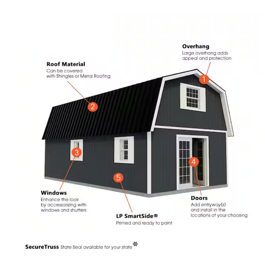 Best Barns Handcrafted Homestead XL 16 ft. x 24 ft. Two-Story Wood Barn Kit with Loft (Staircase Included)