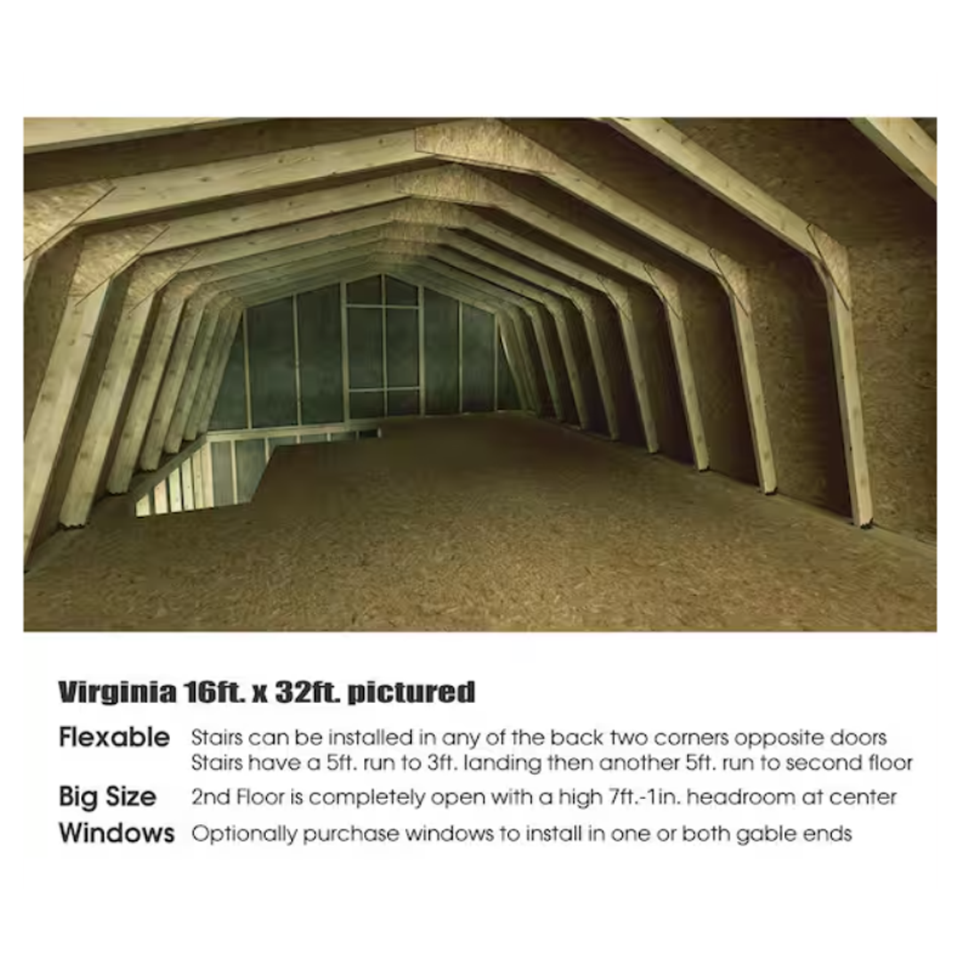 Best Barns Handcrafted Homestead XL 16 ft. x 32 ft. Two-Story Wood Barn Kit with Transom Doors (Staircase Included)