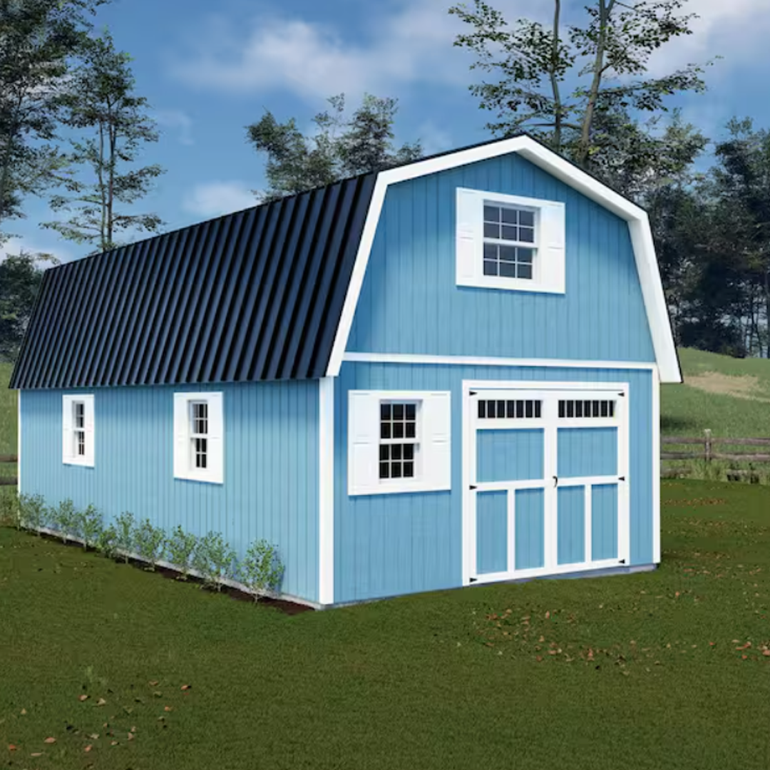 Best Barns Handcrafted Homestead XL 16 ft. x 32 ft. Two-Story Wood Barn Kit with Transom Doors (Staircase Included)