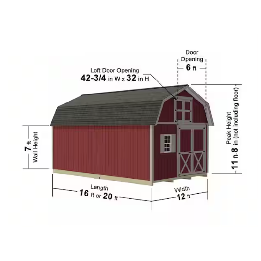 Best Barns Handcrafted Homestead 12 ft. x 16 ft. Wood Barn Kit with Spacious Loft and Fortress Floor