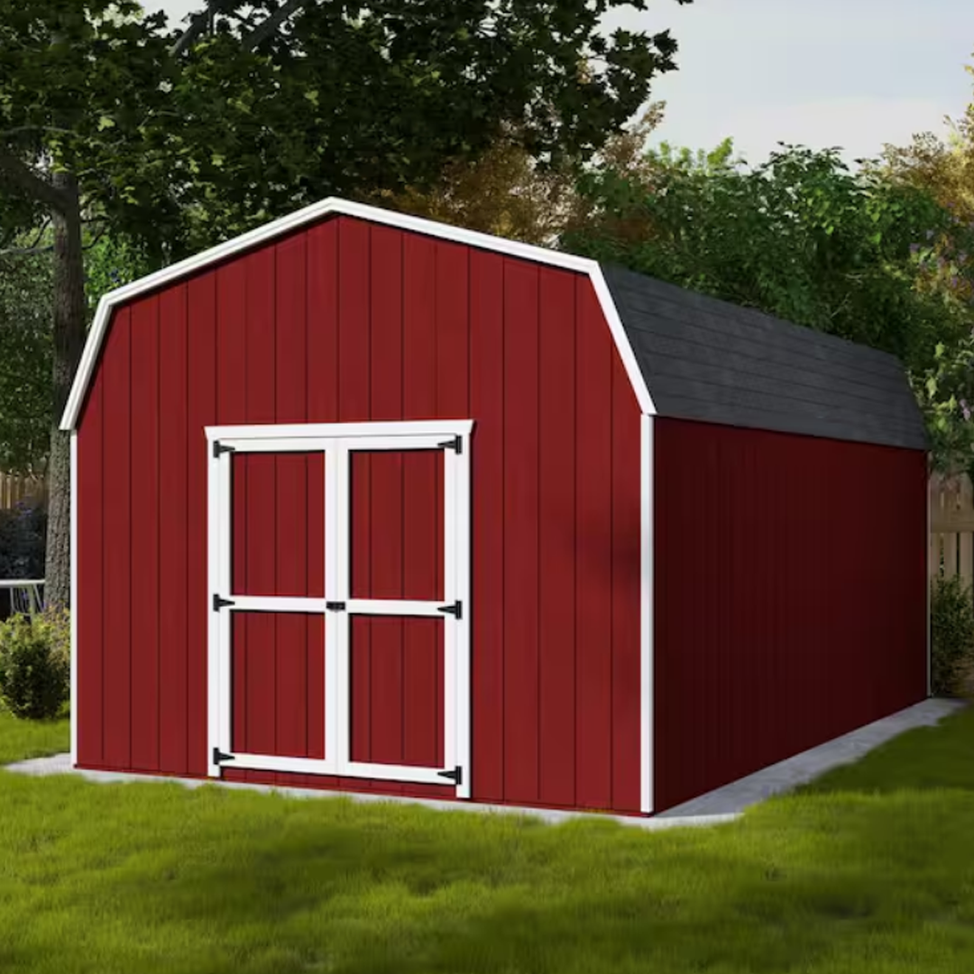 Little Cottage Co. Value Gambrel 12 ft. W x 20 ft. D Wood Storage Shed Precut Kit with 6 ft. Sidewalls and Floor (240 sq. ft.)