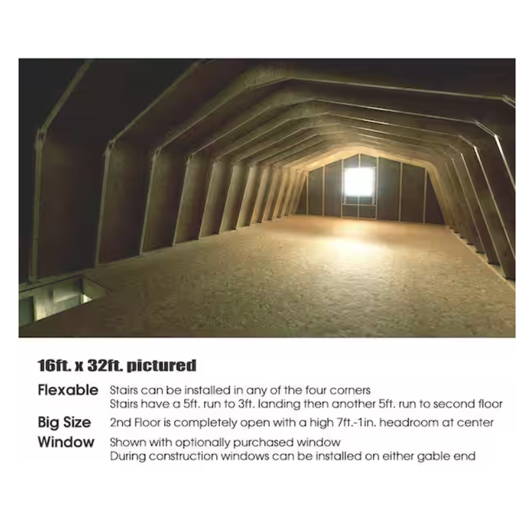 Best Barns Handcrafted Homestead XL 16 ft. x 24 ft. Two-Story Wood Barn Kit with Loft (Staircase Included)