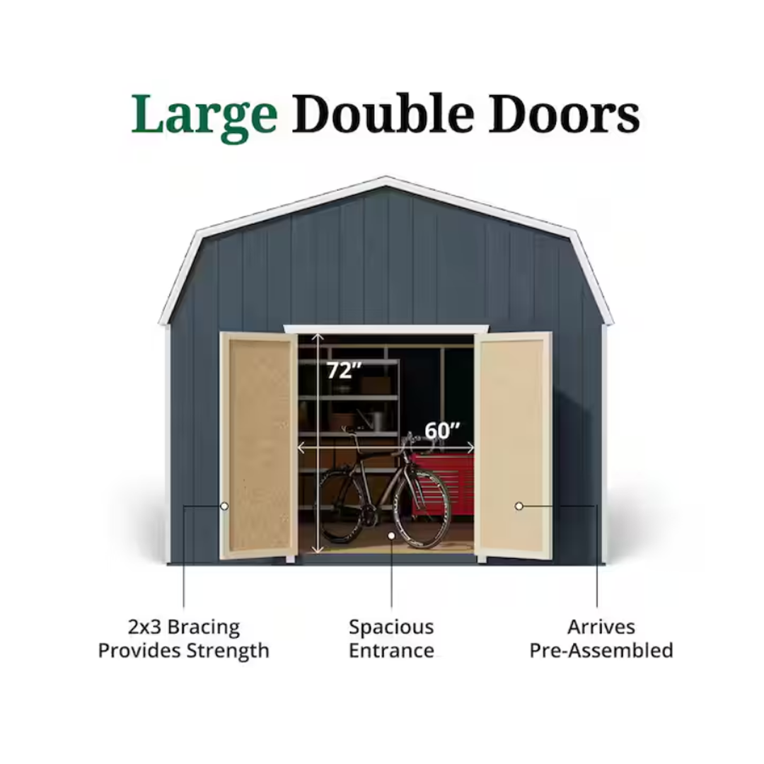 Little Cottage Co. Value Gambrel 12 ft. W x 24 ft. D Wood Storage Shed Precut Kit with 6 ft. Sidewalls and Floor (288 sq. ft.)