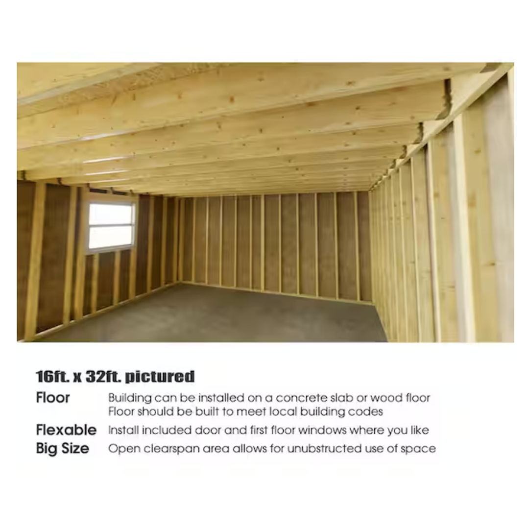 Best Barns Crafted Colossal 32 ft. x 16 ft. 2-Story Wood Barndominium Kit with Man Door and Elegant Dormer Kit