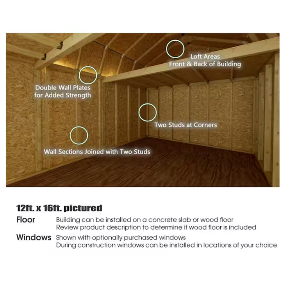 Best Barns Handcrafted Homestead 12 ft. x 20 ft. Wood Barn Kit with Loft and Fortress Floor