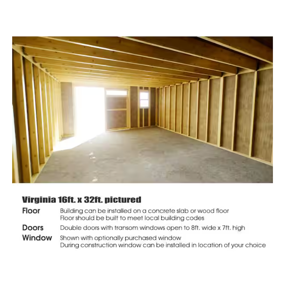 Best Barns Handcrafted Homestead XL 16 ft. x 32 ft. Two-Story Wood Barn Kit with Transom Doors (Staircase Included)